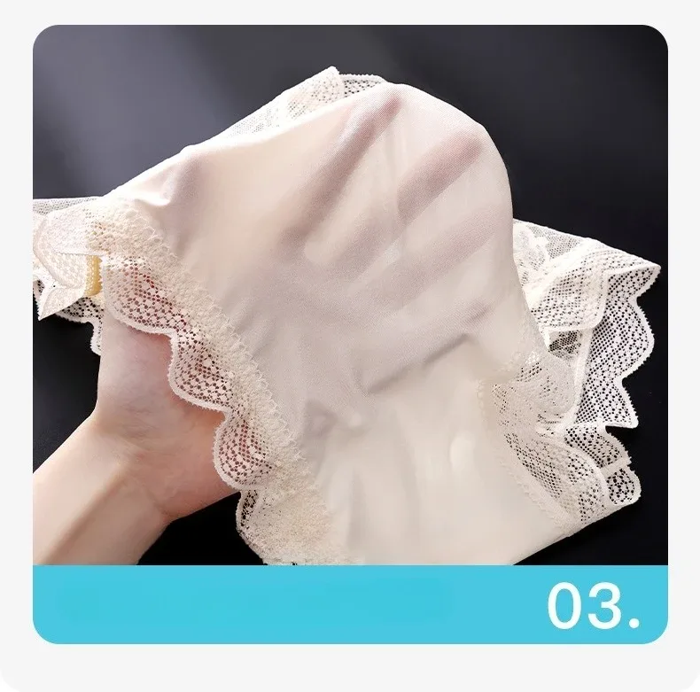 Thin Ice Silk Lace Men's Underwear Breathable Mid Waist Embroidery Comfortable Triangle Pants Traceless Hollow Out Male Briefs — image 10