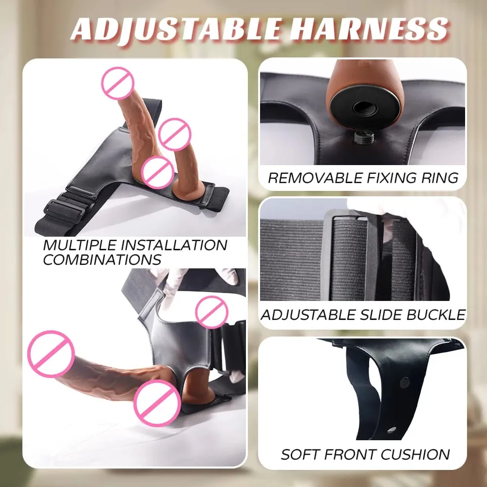 Strap On Realistic Dildo Vibrator Double Heads Vibrating Telescopic Dildos Strapon Belt Panties Sex Toys For Woman Lesbian Gay — image 4