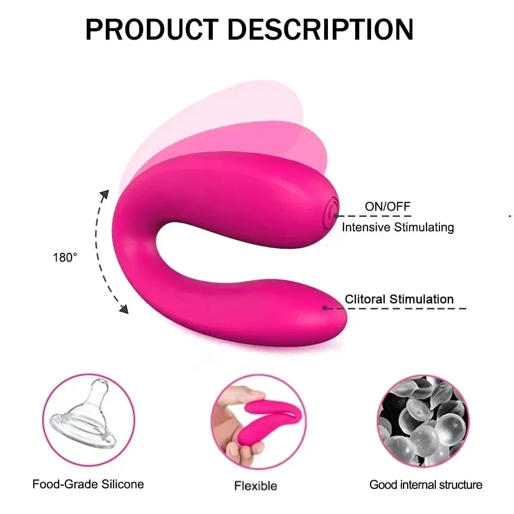 U-Shape Clitoral Stimulator Wearable Female Vaginal Vibrator G-spot Massager Small Powerful Bullet Vibrator Portable Sex Toys — image 2