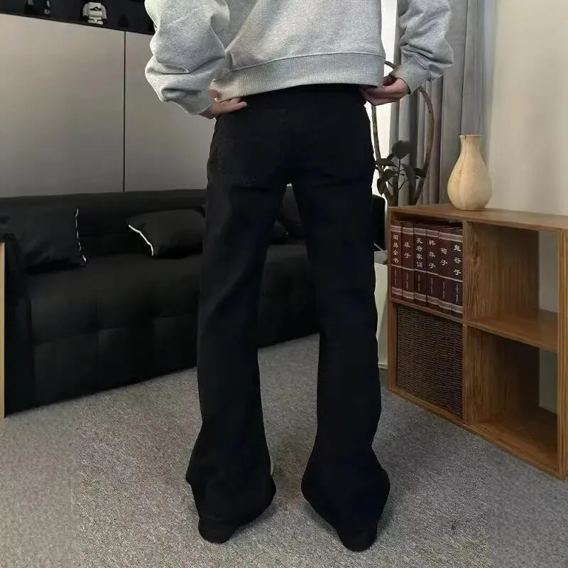 Korean Style Streetwear Slim-Fit Cleanfit Flared Jeans for Men Simple Trendy Vibe Casual Long Pants — image 3