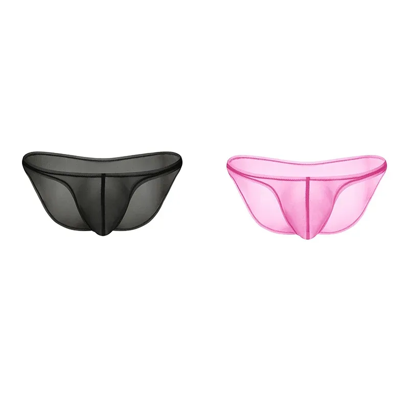 Ropa interior para hombre, bragas triangulares transparentes de seda de hielo delicadas, calzoncillos de cintura baja con personalidad — image 12