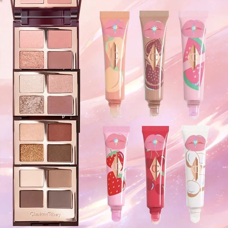 Σετ μακιγιάζ Charlotte Tilbury CT Highlighters Lip Blam 4 Χρώματα Παλέτα Σκιών για Χείλη Gloss Lip Blam Σετ Μαξιλάρι Talk Μεγάλης διάρκειας