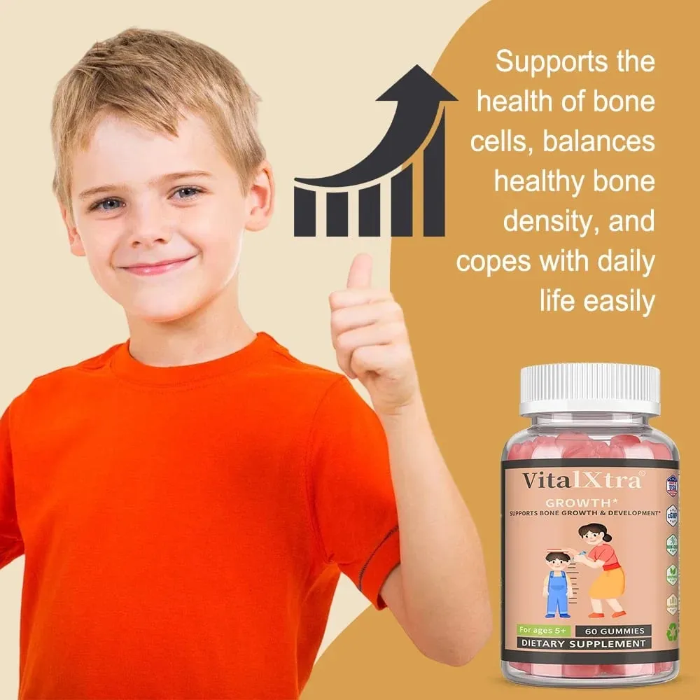 Children's Height Growth Gummies - Adolescent Height Growth Supplements - Containing Calcium Vitamin D K Ashwaganda — image 4