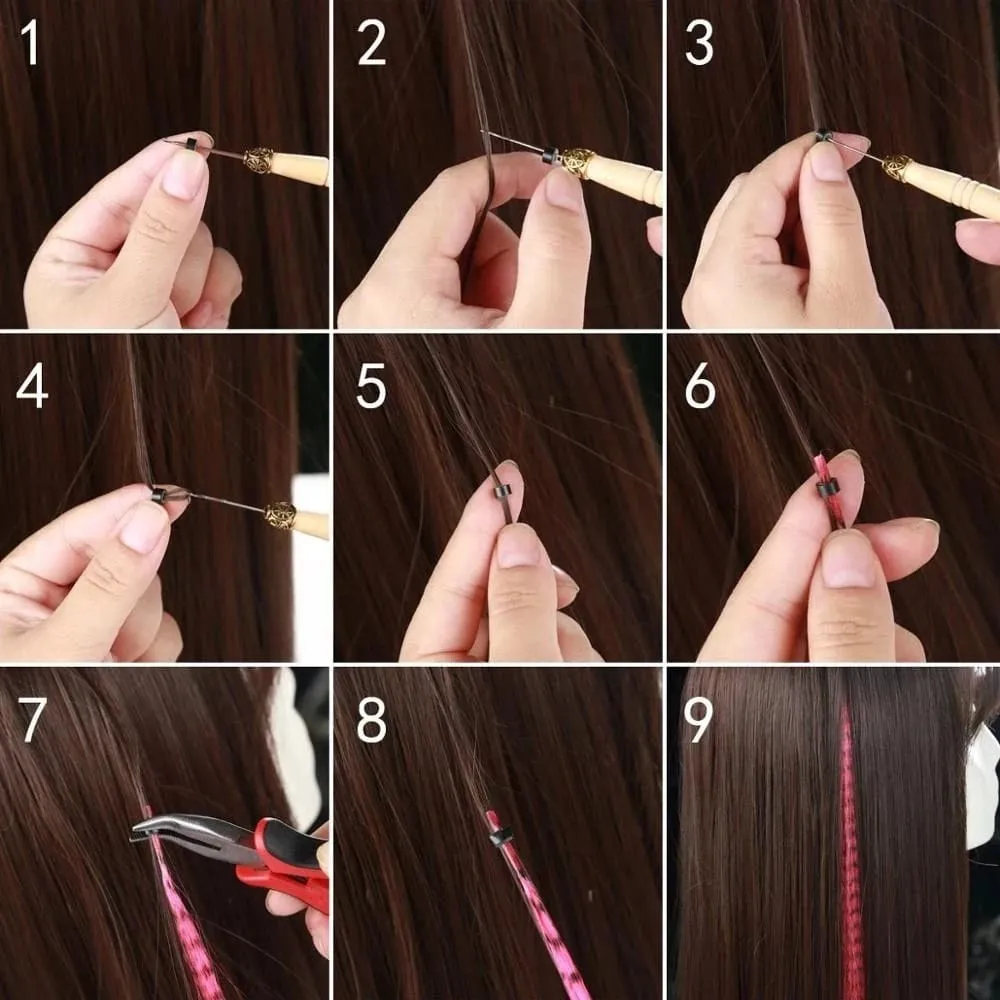 50 גדילים/אריזה סינטטי צבעוני I-Tip Stick תוספות שיער ישר 16 אינץ' לנשים סיבים בטמפרטורה גבוהה — image 6
