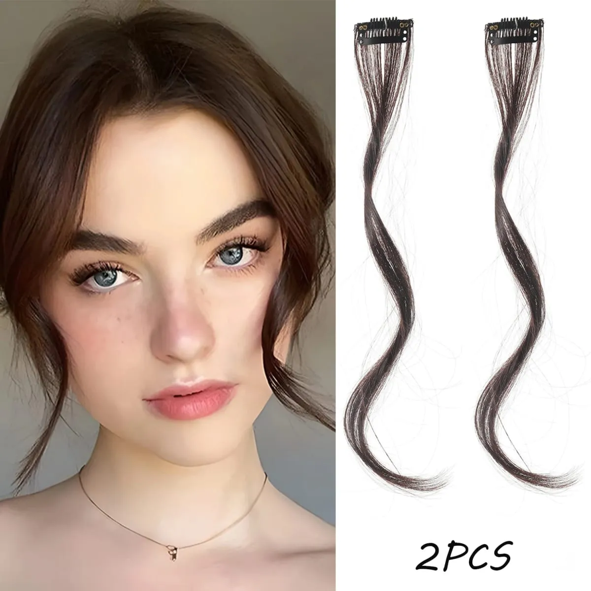 2 PC פוני סינתטי פאה תוספות שיער שיער מתולתל צד קדמי ארוך גלי בלוני פוני עם קליפס שוליים בלתי נראה מזויף חי — image 10