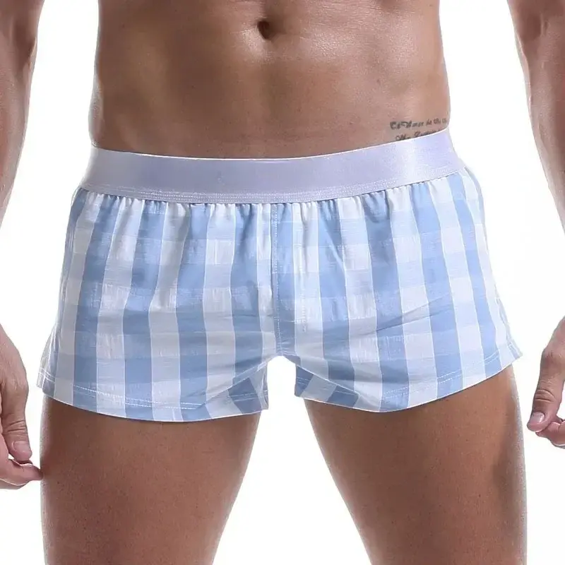 Men Cotton Boxers Shorts Loose Multicolor Male Plaid Underwear Homewear Comfortable Arrow Pants — image 5