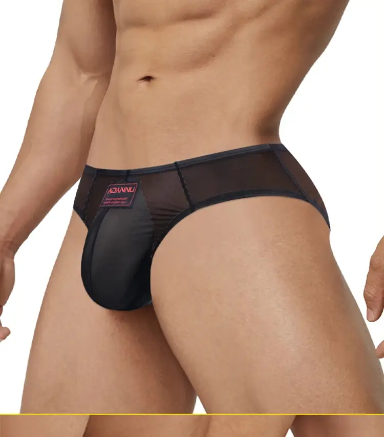 Summer Ice Silk Men Briefs 0.01mm Ultra-thin Mesh Underpants Transparent Breathable Sexy DeepV-back Butt-lifting Underwear M-XXL — image 12