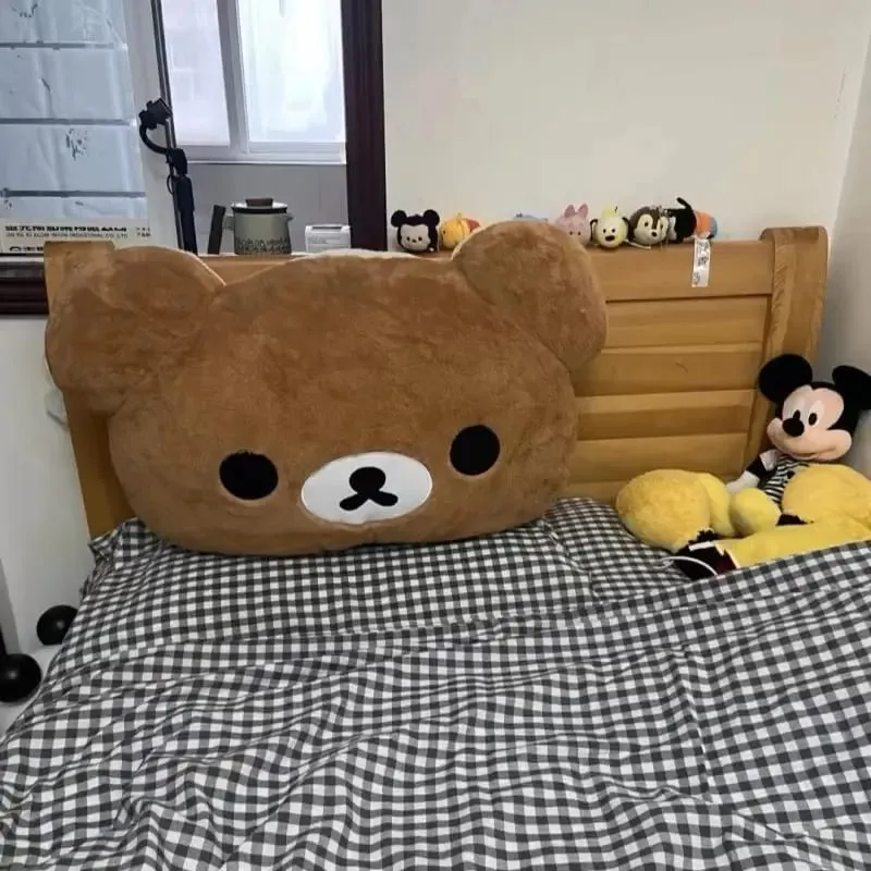 Χαριτωμένο βελούδινο παιχνίδι Rilakkuma Στήριγμα πλάτης Αποσπώμενο κάλυμμα δίπλα στο κρεβάτι Μεγάλο μαξιλάρι που πλένεται Δώρα μαξιλαριού ύπνου
