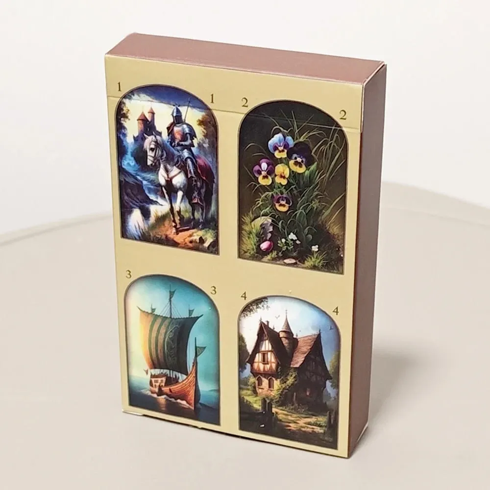 Κάρτες 9*6 εκ. Μεσαιωνικό Lenormand Oracle Deck 36 τμχ τυπωμένες σε χαρτόνι 350GSM με διπλό ανάγλυφο