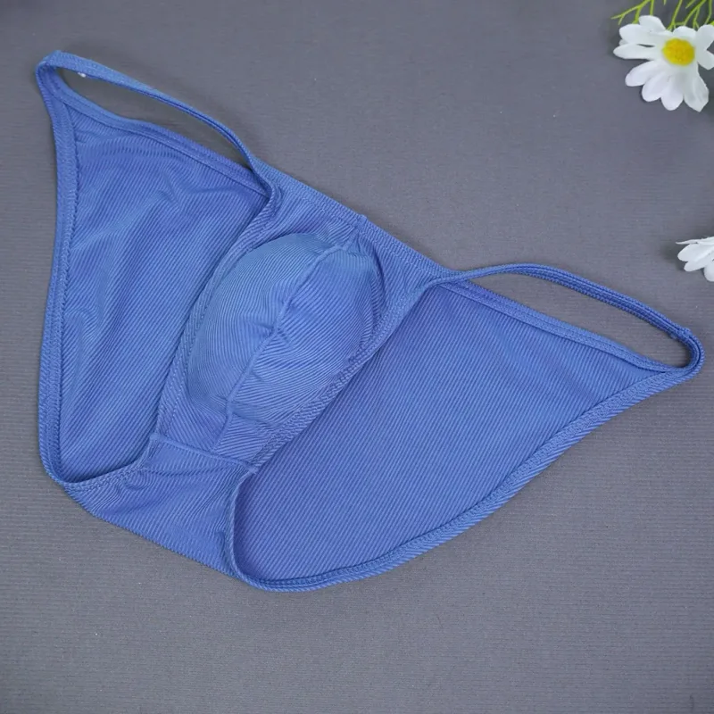 Men Fashion Ribbing Sexy High Fork Underwear Briefs U Convex Pouch Low Rise Man Comfortable Underpants Quick-drying — image 10