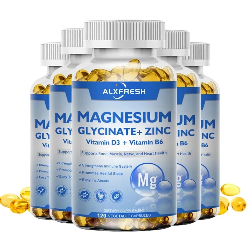 Alxfresh Magnesium Complex Capsules High Absorption Bone Muscle Brain Health Supplement Aids Sleep Stress & Anxiety Relief