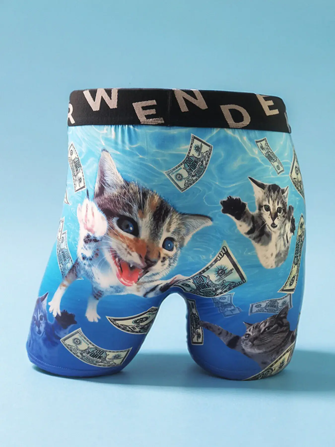 Fashion Men's 3D Cat Printed Funny Pattern Tilament Pants Breathable and Comfortable Fast Dry Sport Boxers Briefs Plus Size — image 2