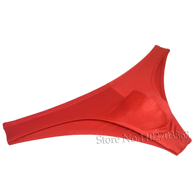 Men's Bikini Briefs Triangle Underwear Pucker Back Micro Briefs Elastic Shiny Summer Low Rise Beach Briefs Sexy Silky Smooth — image 4