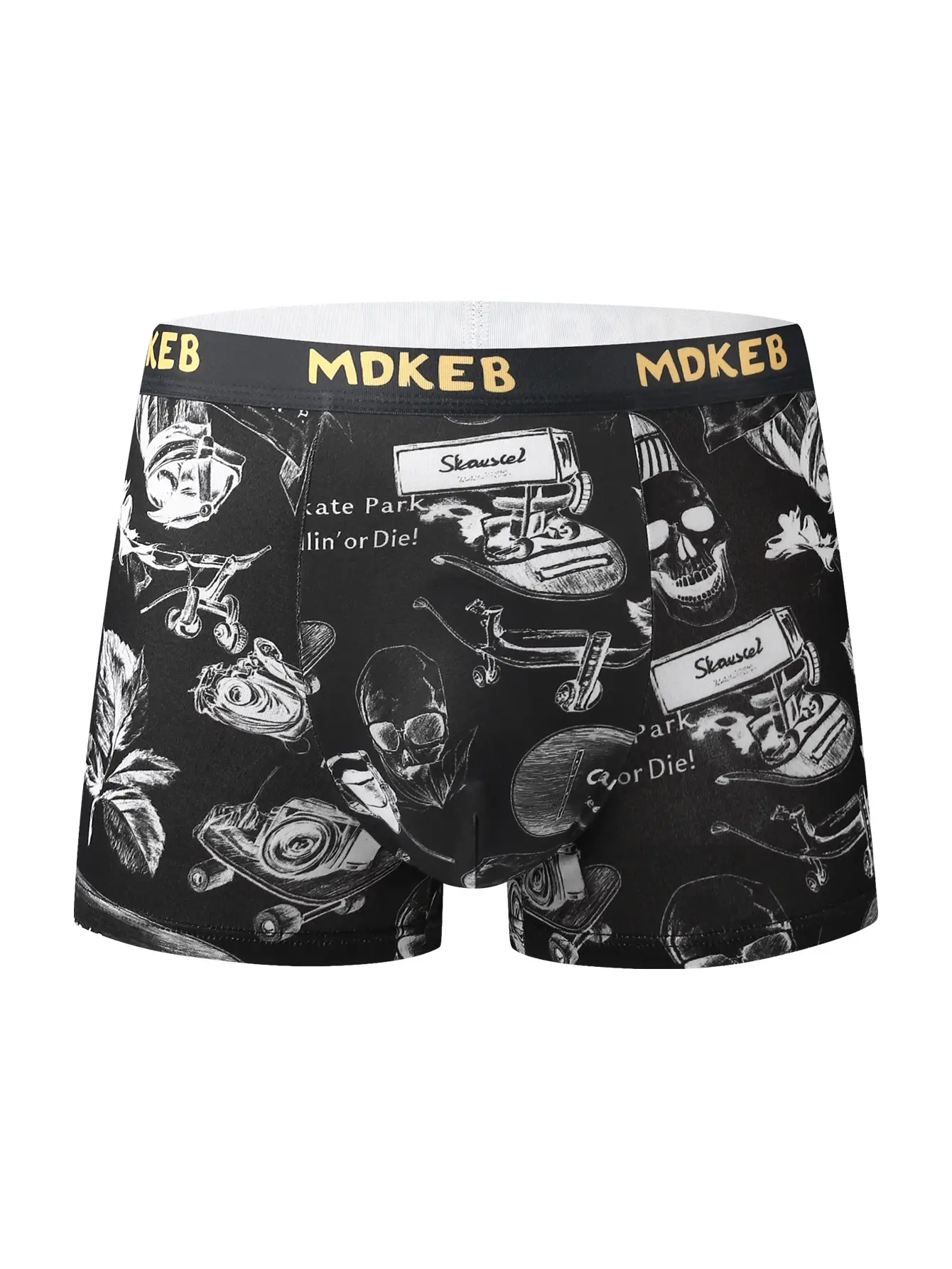 5-Pack Men's Mixed Hair Boxer Briefs with Popular Skull Print Mid-Waist Thin High Elastic Comfortable Men's Boxer Shorts — image 5