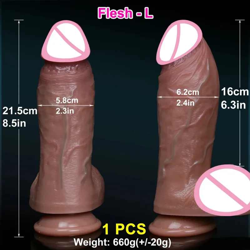 Realistic Skin Soft Thick Dildo Double Silicone Small Penis Woman Man Anal Sex Toy Suction Cup Dick Big Glans Masturbators Cock