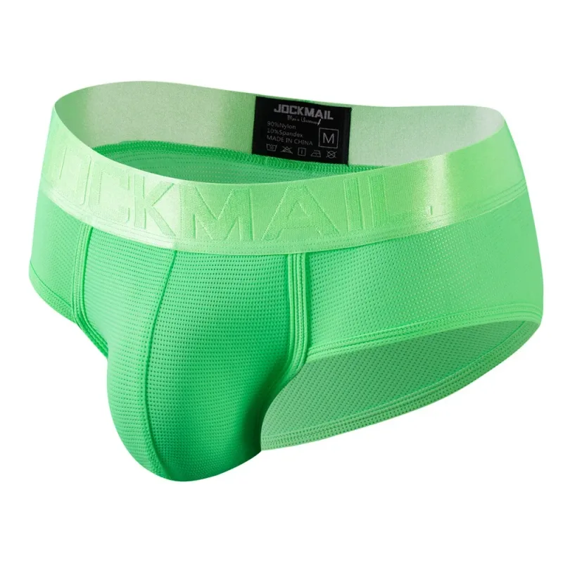 Jockmail Mens Underwear Briefs Mesh Breathable Sports Fitness Shorts Solid Color Sexy Low-rise Lingeries for Extreme Panties — image 45