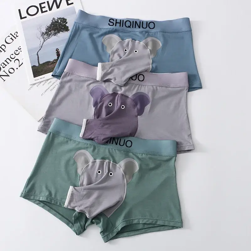 Boxershorts Elephant Nose Men Sexy Underwear Open Sheath Pouch Mens Boxers Shorts Smooth Male Lingerie Bottoms Boyfriend Gifts — image 6