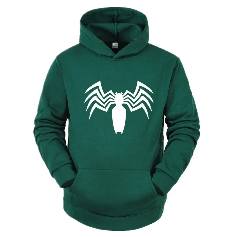 2026 Autumn and Winter New Men's Hoodie Street Fashion Spider Print Sportswear Women's fleece Casual Fun Wear