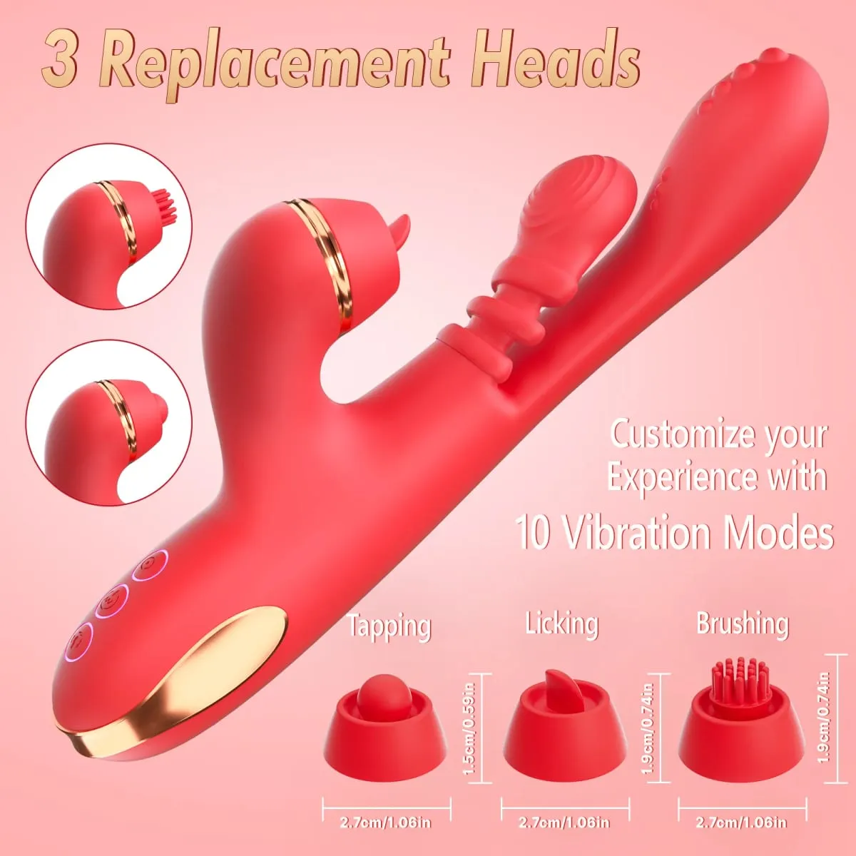 5 ΣΕ 1 Tapping Thrusting Dildo Vibrator για γυναίκες G Spot Vibrator Clitoris Clit Stimulator Θηλυκό Αυνανιστής Παιχνίδια σεξ ενηλίκων