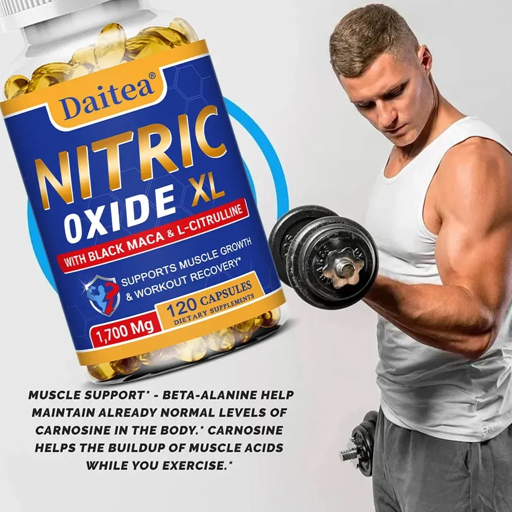 Nitric Oxide - Men's Health Support Capsules Περιέχει εκχύλισμα ρίζας Maca σε σκόνη για ανάπτυξη και ενδυνάμωση των μυών — image 3