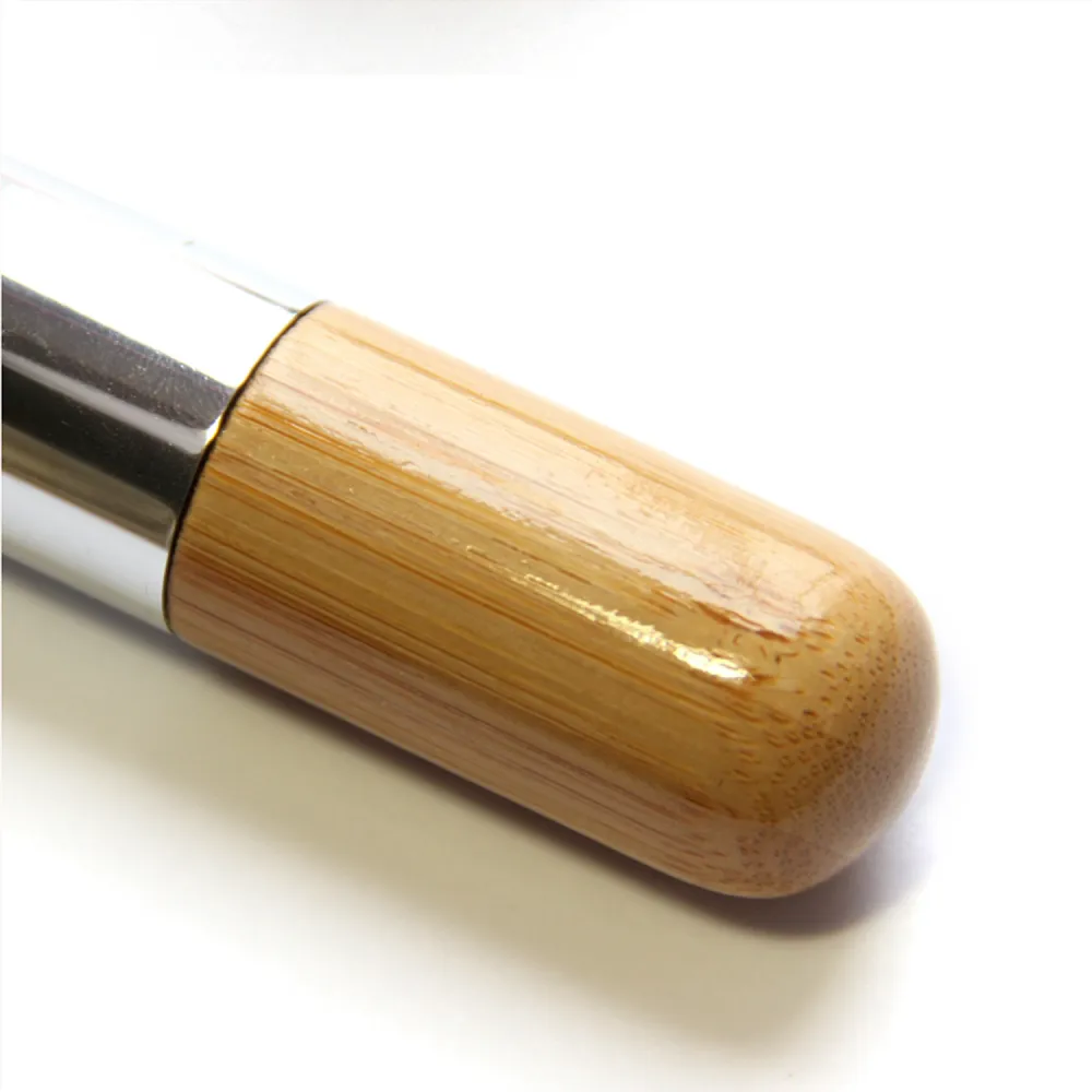 1pc moda cabeça redonda alça de bambu rosto escova de maquiagem fundação pó blush escova pincéis cosméticos pro beleza ferramentas de maquiagem — image 5