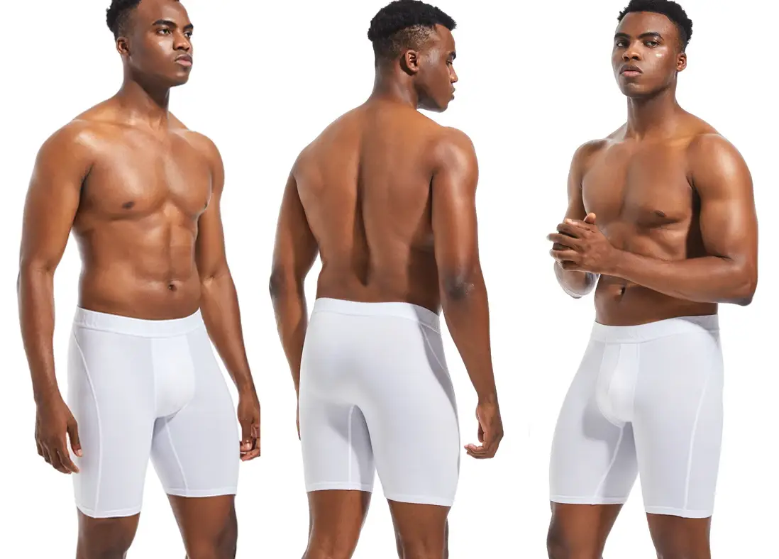 남성용 복서 반바지 남성용 긴 속옷 빠른 건조 남성용 팬티 스포츠 레깅스 Boxershorts 폴리 에스터 맨 복서