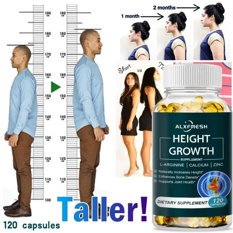 Suplemento para crescimento em altura com vitaminas e cálcio e zinco melhora a força óssea Cápsulas naturais promovem o crescimento melhoram a imunidade — image 5
