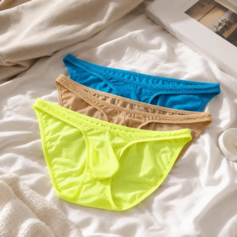 Quick-Dry Ultra-Thin Ice Silk Briefs Low Waist Seamless Men Underwear U-Pouch Lingerie Mesh Panties Travel — image 11