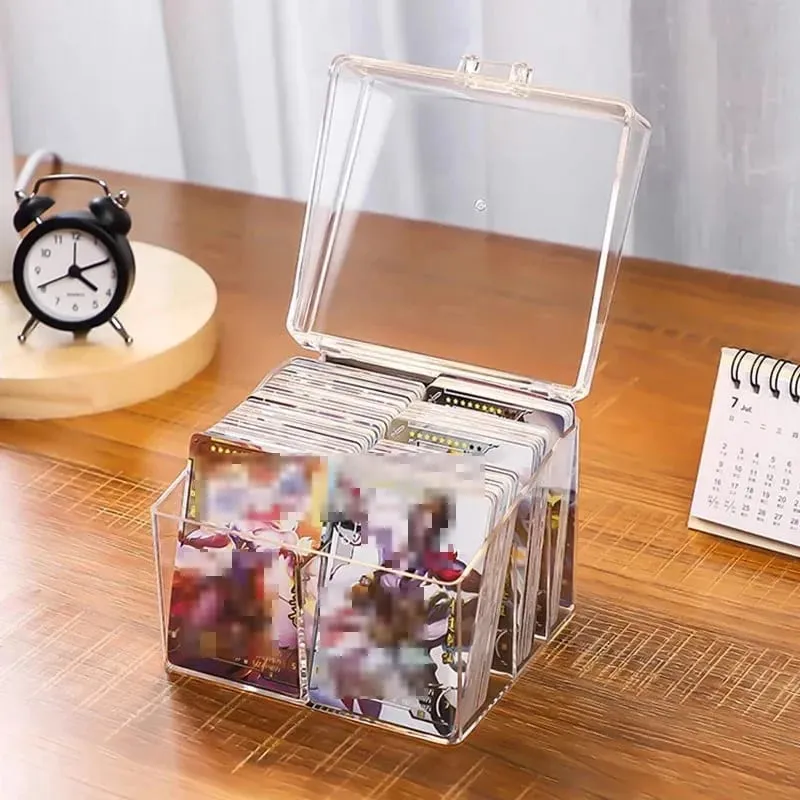 Clear Acrylic Card Organizer - Χωράει 400 κάρτες Διπλό Κουτί οθόνης για καρτ ποστάλ και κάρτες παιχνιδιών — image 5
