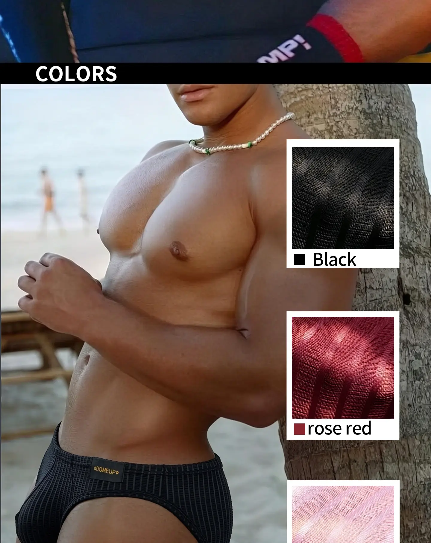 Men's Low‑Rise Briefs, Vertical Striped Sheer Mesh Underwear, Nylon Elastane Stretch Pouch Underpants for Daily Wear — image 6