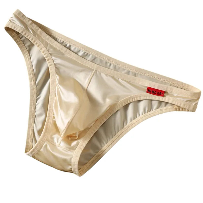 Slip da uomo in raso di seta elasticizzata con slip in seta di ghiaccio, lingerie, mutandine traspiranti, intimo senza cuciture, perizoma giapponese — image 2