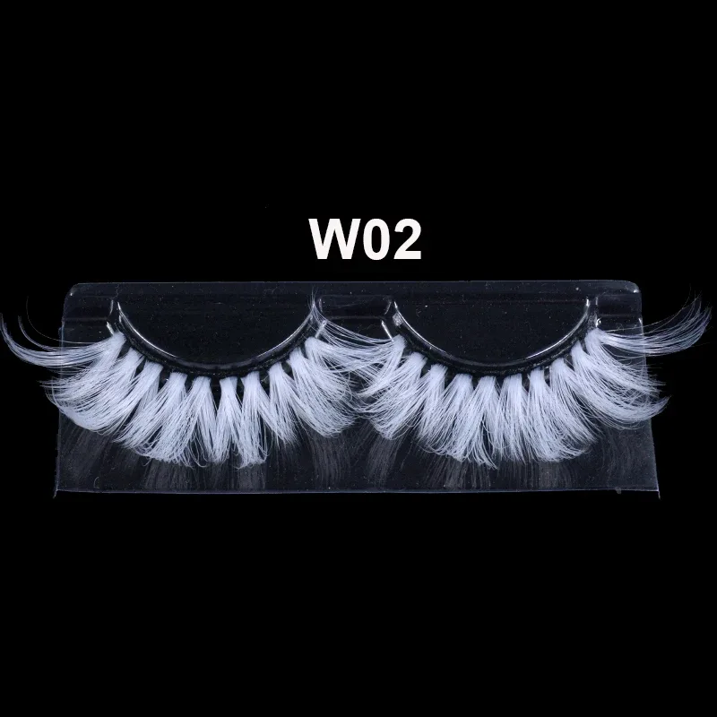 Super Long 5D White False Eyelashes 25mm High Volume Fluffy Fake Eye Lashes Χονδρικός προμηθευτής For Halloween Cosplay — image 7