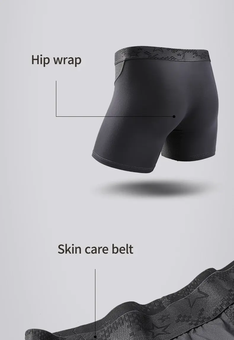 Extended sports underwear, men's boxer shorts, Modal anti-leg abrasion running, large size breathable training quadrangle shorts — image 8