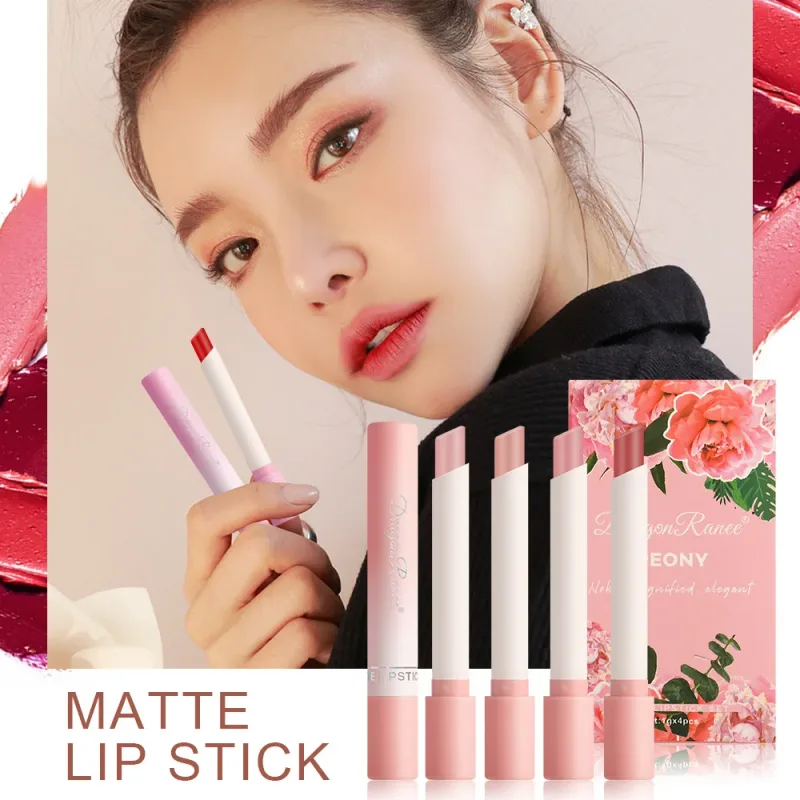 Σετ κραγιόν τσιγάρων 4 τμχ Velvet Matte Lip Gloss Αδιάβροχο Smoke Lip Stick σέξι Κόκκινη απόχρωση χειλιών Γοητευτικό μακιγιάζ για τα χείλη — image 3