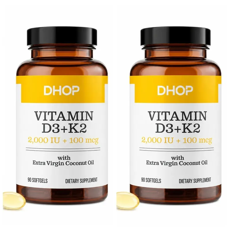 Βιταμίνη D3+K2 Κάψουλες 2000 IU + 100 Mcg - Υγεία οστών & Ανοσολογική Υποστήριξη Απορρόφηση ασβεστίου Daily Wellness Formula 90ct — image 8