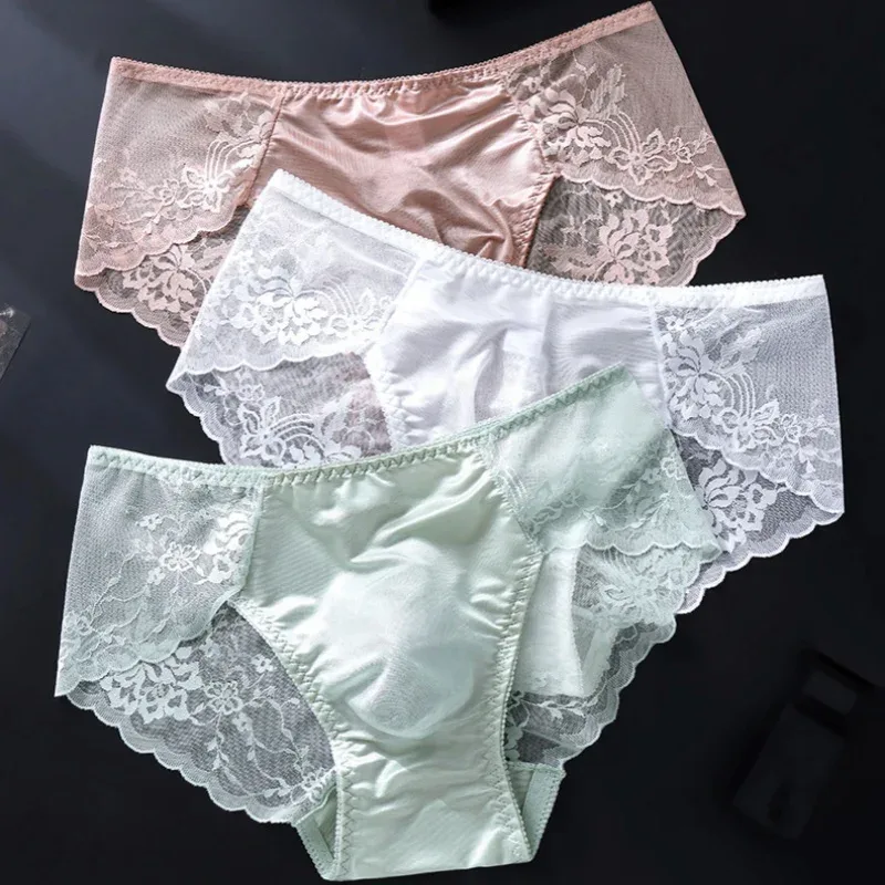 Men Sexy Lace Briefs Low Waist Floral Sheer Mesh Underwear 3D U Convex Pouch Underpants Breathable Male Lingerie
