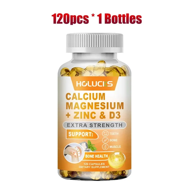 Organic Calcium Support Supplements with Magnesium Zinc & D3 Strengthen Bone Teeth & Nerve Wellness for Daily Life