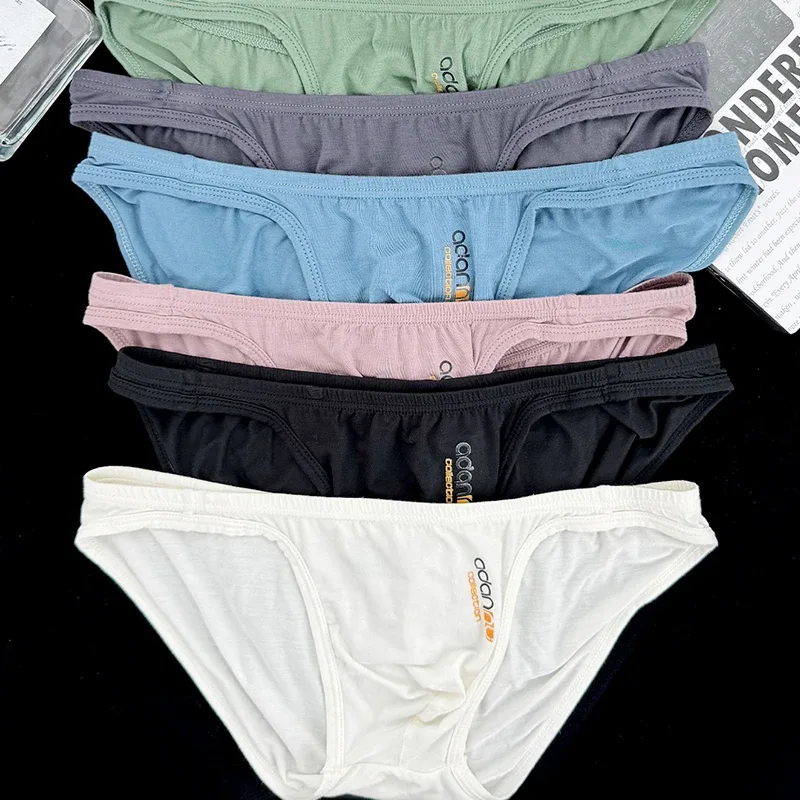 1/6Pcs Modal Sexy Mens Underwear Briefs Breathable Print Men's Panties Men Brief Bikini Underpants Sissy Large Crotch Man Trunks — image 3