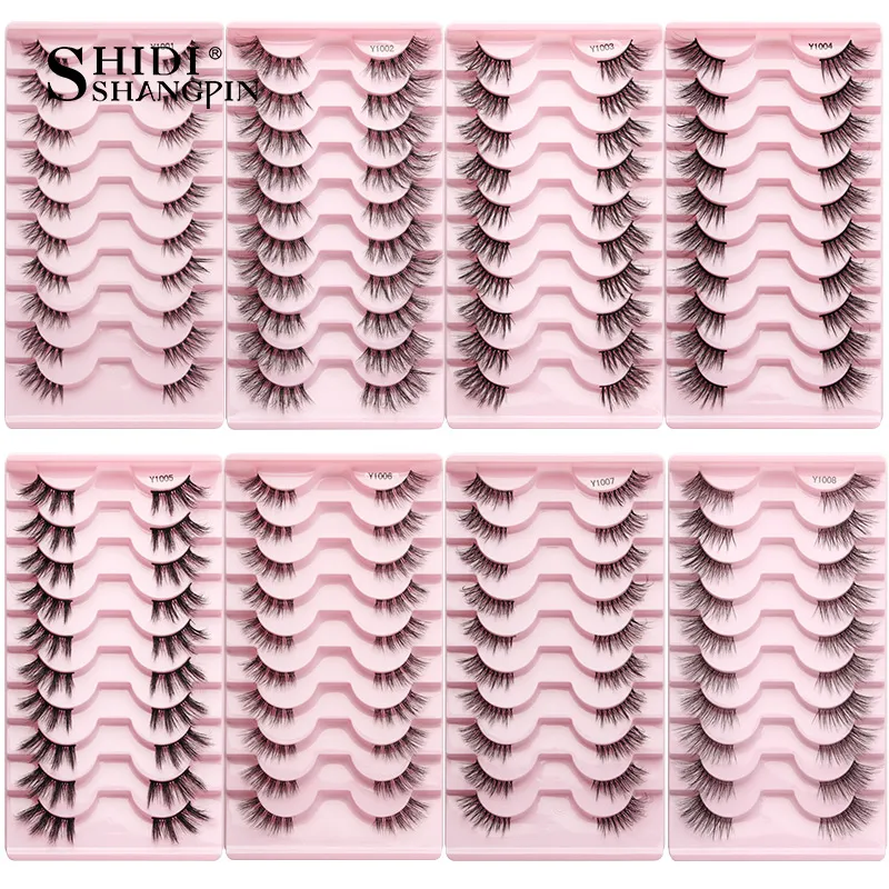 Half Lashes Cat Eye Lashes 3D Natural Finged End Eye Elong Lashes Fox Eye Lashes Faux Mink Lashes Μακιγιάζ — image 3