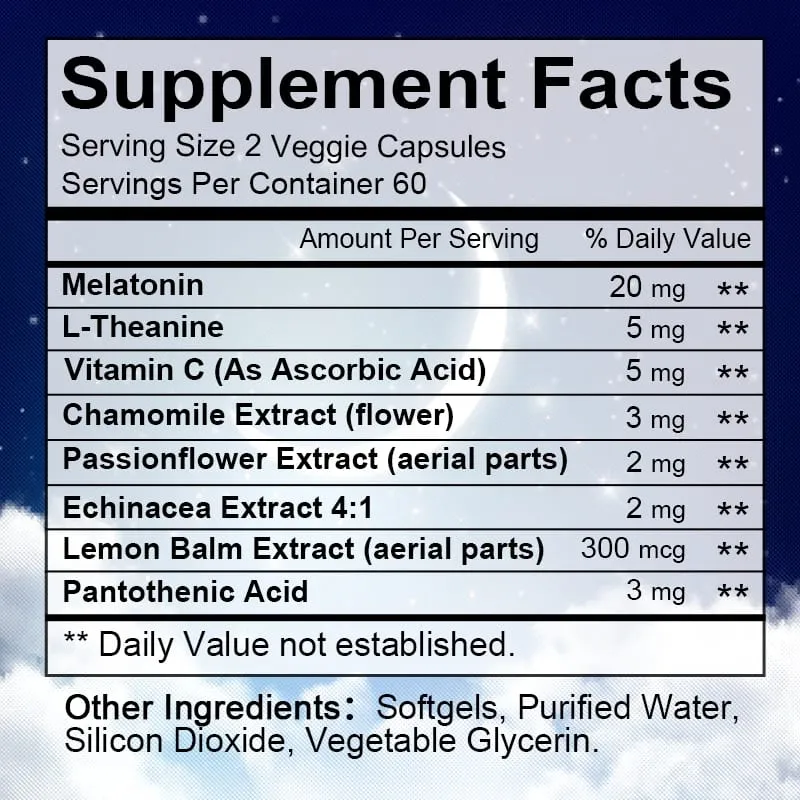 קפסולות Daitea Super Melatonin-40mg מכילות ויטמין C עוזרות לך להירדם מהר יותר להקל על נדודי שינה ולשפר את איכות השינה