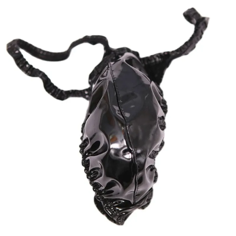 Latex Leather Thongs For Men Black Mens G-string Glossy Finish PU Polyester Spandex 15 PU 72 Polyester 13 Spandex — image 18
