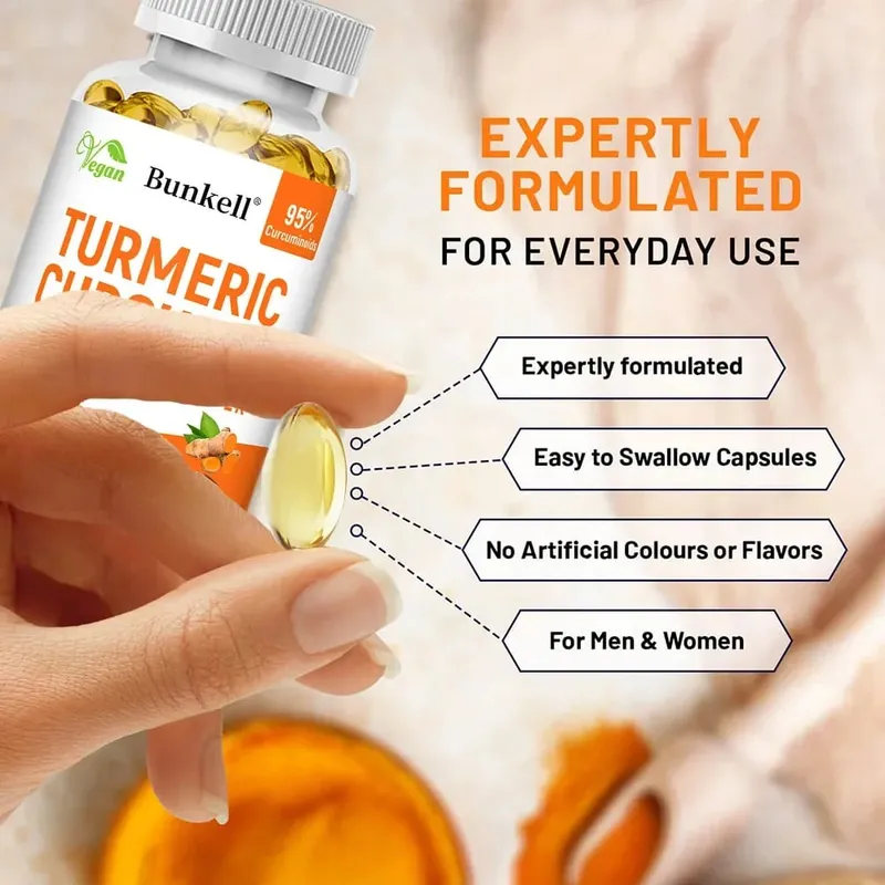 Turmeric Curcumin - with Black Pepper - Helps Improve Joint Comfort and Mobility Antioxidant and Immune Support - 120 Capsules