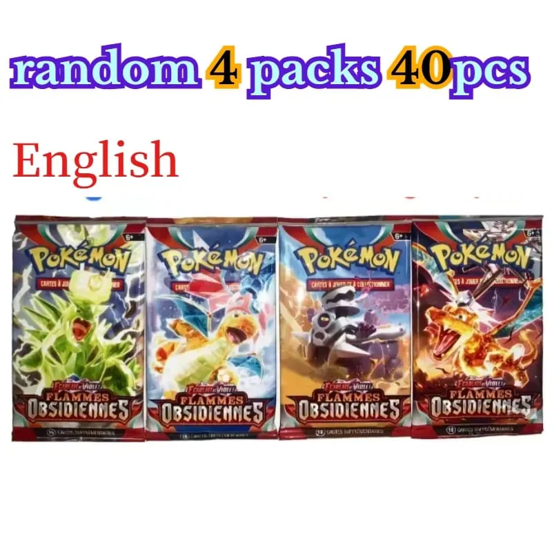 διασκέδαση 40 τεμάχια Pokemon Card Pack 4 Sets Sun Moon Violet 151 Αγγλικές κάρτες συναλλαγών Συλλεκτικά παιχνίδια Halloween Gift Fantasy Sci Fi — image 27