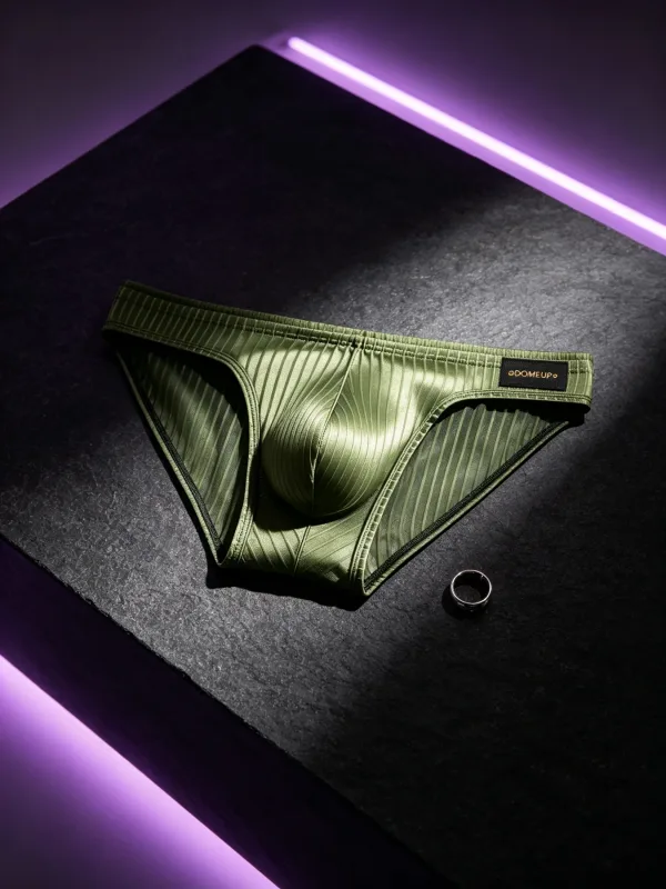 3PCS Men's Briefs Vertical Stripe Fabric Pouch Slim Fit Light Breathable Daily Casual Underwear Daily Casual Underwear for Men — image 6