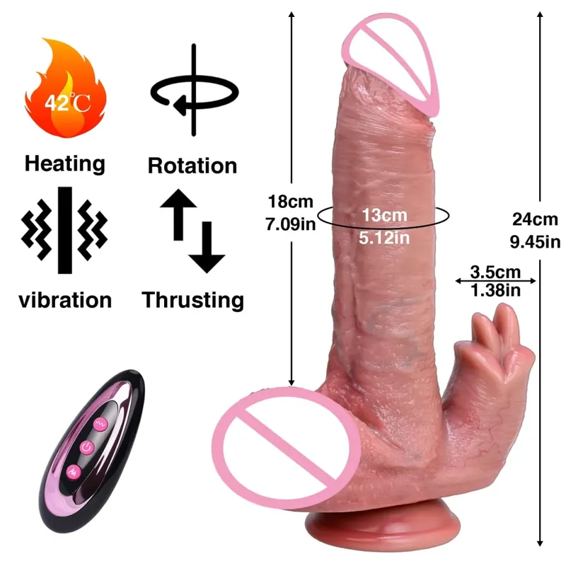 Realistic Dildo Vibrator Thrust Penis Tongue Licking Clitoris Double Penetration Anal Sex Machine Quick Orgasm For Women Sex Toy