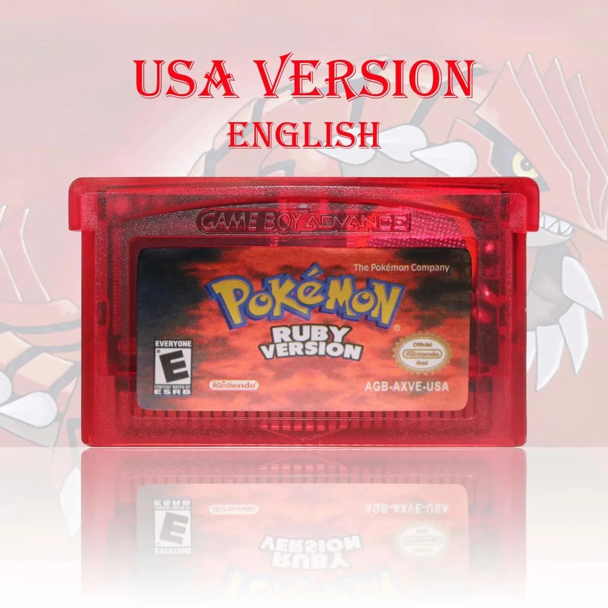 GBC/GBA USA Έκδοση Pokemon Blue/Crystal/Emerald/Fire Red/Leaf Green Cartridge Κάρτα βιντεοπαιχνιδιού υψηλής ποιότητας με μπαταρία