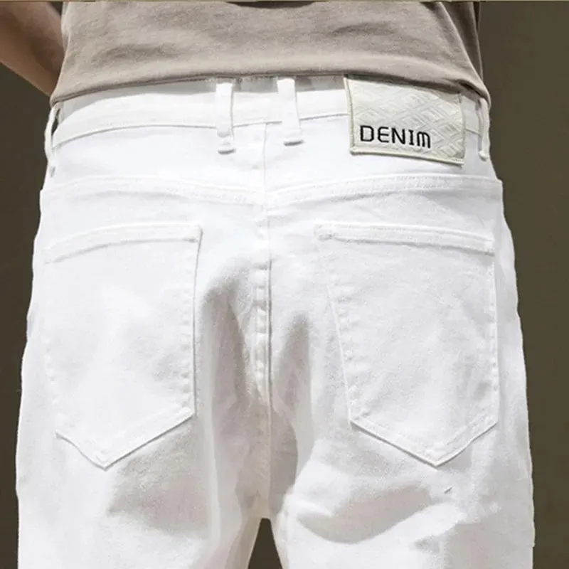Ψηλός άνδρας Λευκό τζιν ίσιο Extra Long Boys Longthened Plus Size 42 44 46 48 Φαρδύ βαμβακερό τεντωμένο τζιν παντελόνι Ανδρικό παντελόνι — image 5