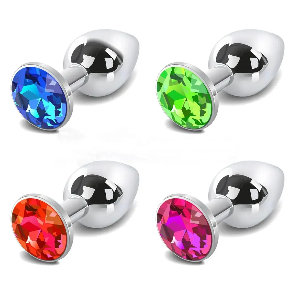 פטיט קריסטל נירוסטה כסף Butt Plug עמיד למים בסיס עגול מתרחב חם מוצרי סקס מאהב זוגות — image 2