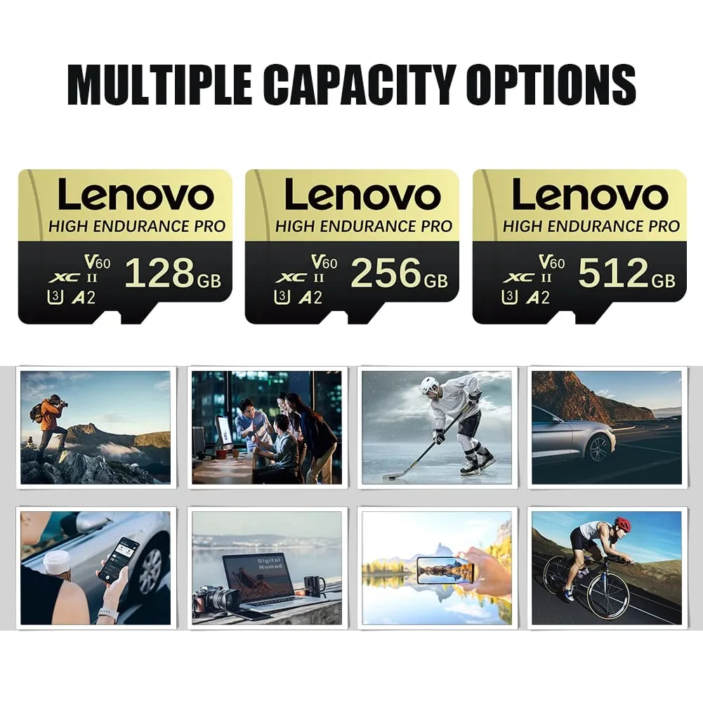 Lenovo High Speed ​​Class 10 כרטיס זיכרון מיני SD 256GB Micro TF Card לסמארטפון - 32GB 64GB 128GB 256GB 512GB אפשרויות זמינות