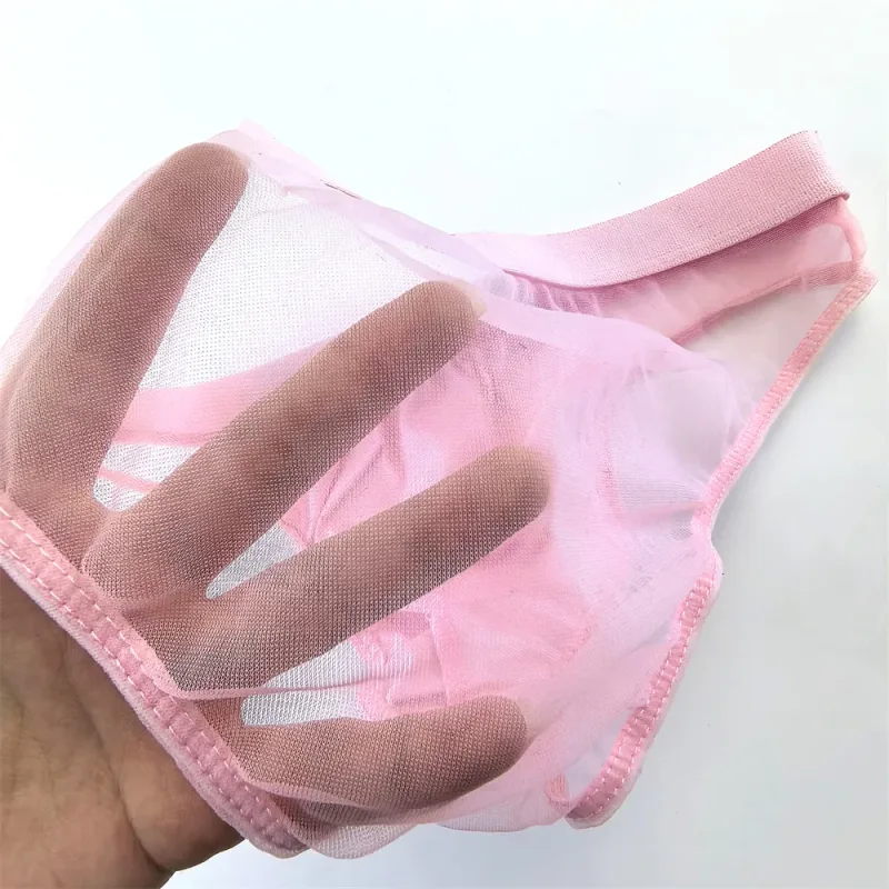 Sexy Glossy Satin Silk Man's Underwear Briefs Transparent Mesh Male Panties Breathable Quick Dry Underpants — image 6